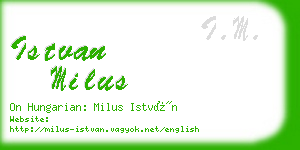 istvan milus business card